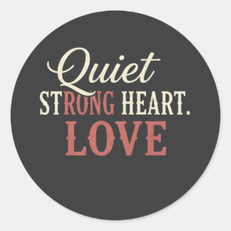 QUIT Strong Heart Love  Ronde Sticker