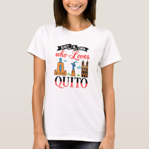 Quito Ecuador City Skyline Map reis 6 T-shirt