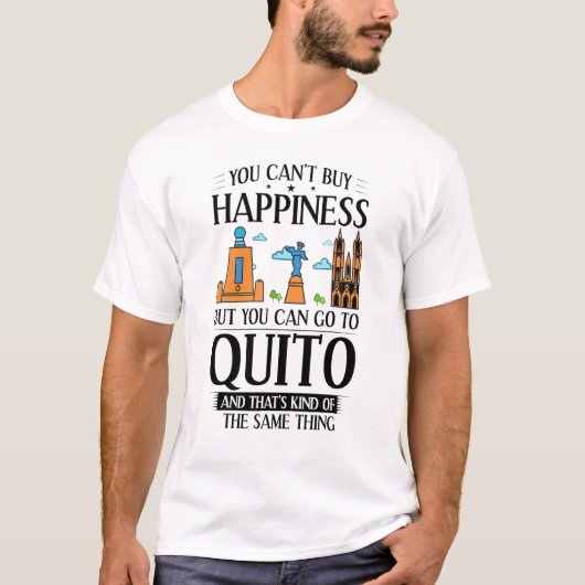 Quito Ecuador City Skyline Map Travel 5 T-shirt (Voorkant)