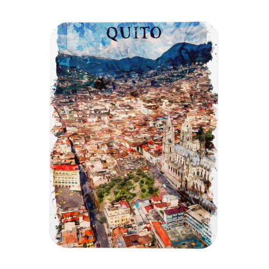 Quito Ecuador Cityscape Magneet (Verticaal)