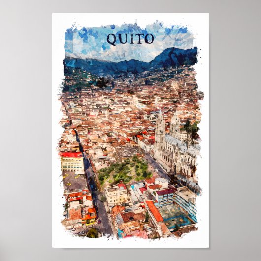 Quito Ecuador Cityscape Poster (Voorkant)