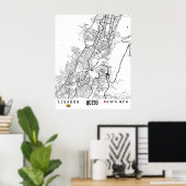 Quito, Ecuador Road Map Art - Earth Tones Poster (Thuiskantoor)