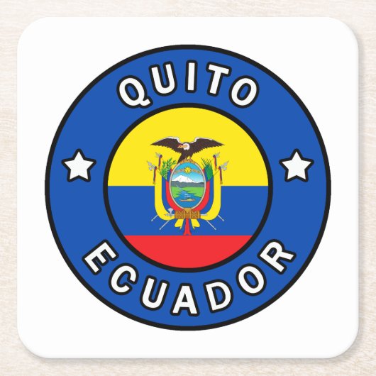 Quito Ecuador Vierkante Kartonnen Onderzetter (Voorkant)