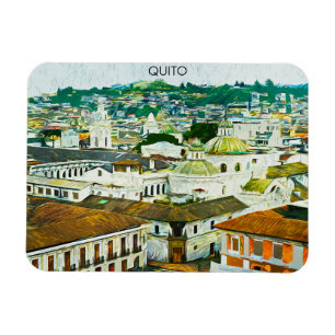 Quito Ecuador Waterverf Illustratie Magneet