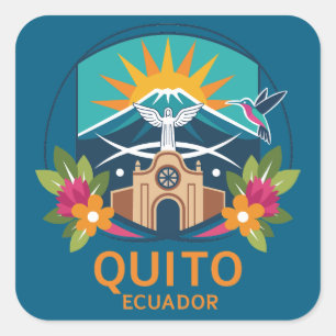 Quito Ecuador Zuid-Amerika Vierkante Sticker