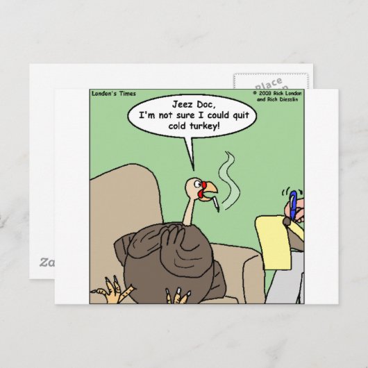 Quittng Roking Kold Turkey Funny Gifts & T - shirt Briefkaart (Voorkant / Achterkant)