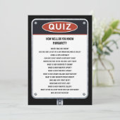 Quiz-feestspel met verkeersbord kaart (Staand voorkant)
