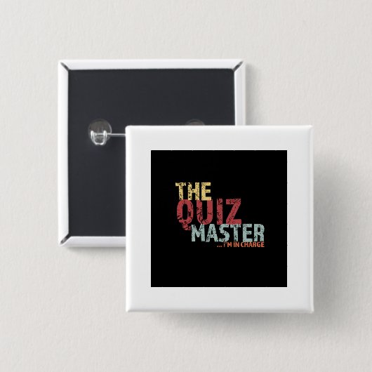 Quiz Master Vierkante Button 5,1 Cm (Voorkant /achterkant)