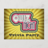 Quiz Night Trivia Party Invitation Uitnodiging Briefkaart (Voorkant)