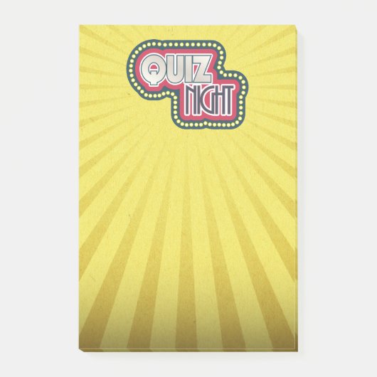 Quiz Night Trivia Party Post-it® Notes (Voorkant)