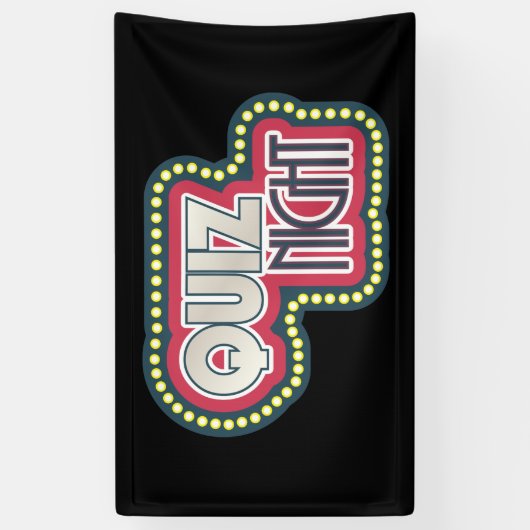Quiz Night Trivia Party Spandoek (Verticaal)