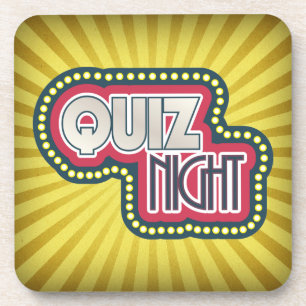 Quiz Night Trivia Party Yellow Sunburst Bier Onderzetter
