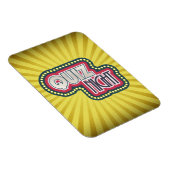 Quiz Night Trivia Party Yellow Sunburst Magneet (Rechterzijde)