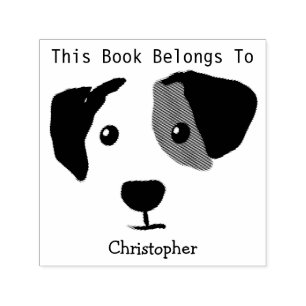 Quizzical Happy Dog Dit boek is van Zelfinktende Stempel