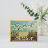 Quogue Briefkaart Beach Vintage Travel Briefkaart (Staand voorkant)