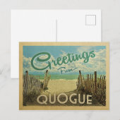 Quogue Briefkaart Beach Vintage Travel Briefkaart (Voorkant / Achterkant)