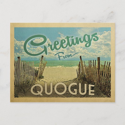 Quogue Briefkaart Beach Vintage Travel Briefkaart (Voorkant)