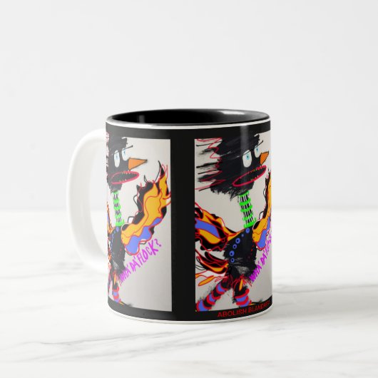 QUOI D'A FLOCK 11 oz. mug à deux tons (Devant gauche)