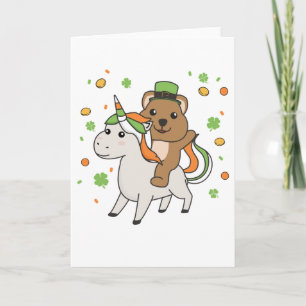 Quokka avec la carte Unicorn St. Patrick's Day Irl