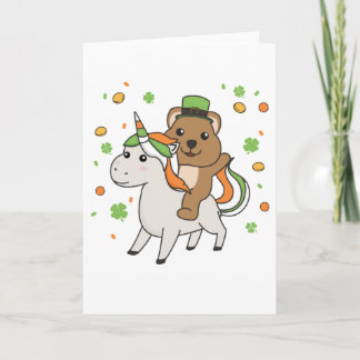 Quokka avec la carte Unicorn St. Patrick's Day Irl