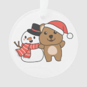 Quokka Avec Snowman En Hiver À Noël Ornelé (devant)