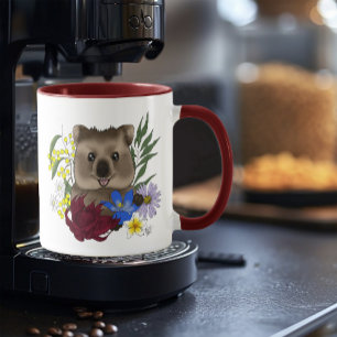 Quokka Happy Australië Bloemrijk Blauw Mok