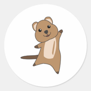 Quokka Happy Cute Animals Quokkas Ronde Sticker