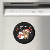 Quokka Je suis Snow mignon Snowman Pun Magnet (In Situ (Lave-vaisselle))