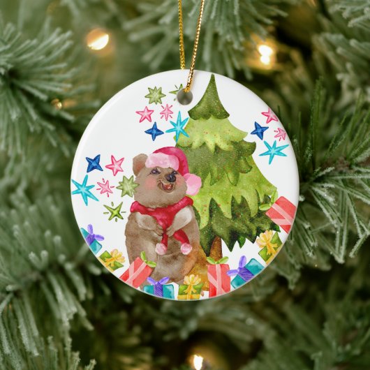 Quokka Kerst Keramisch Ornament (Boom)