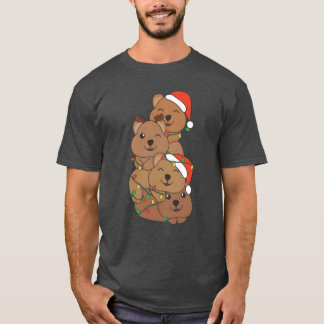 Quokka Kerstboom Kerstdieren Quokkas vuur T-shirt