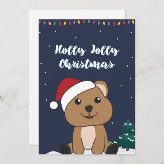 Quokka kerstwinterdieren Quokkas Holid Feestdagenkaart (Voorkant / Achterkant)