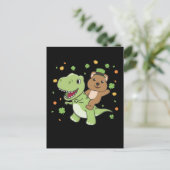 Quokka met T-rex St. Patrick's Day Ireland Postca Briefkaart (Staand voorkant)
