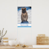 Quokka op de strand Australia Blue Boys Poster (Keuken)