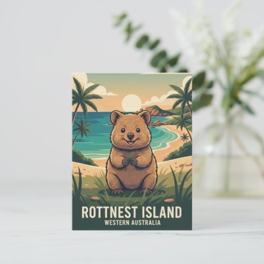 Quokka op Rottnest Island in Australië Briefkaart (Staand voorkant)