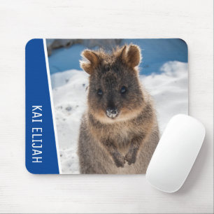 Quokka Schattig Dier op het Strand Australië Blauw Muismat