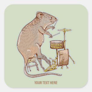 Quokka Spelen Drums Vierkante Sticker