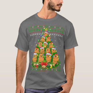 Quokka Xmas Lighting Tree Santa Quokka Oegly Chris T-shirt