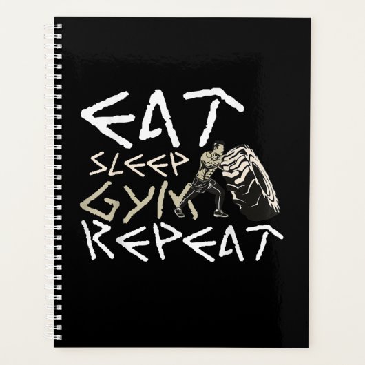 Quota Eat Sleep Gym Repeat Funny (Devant)