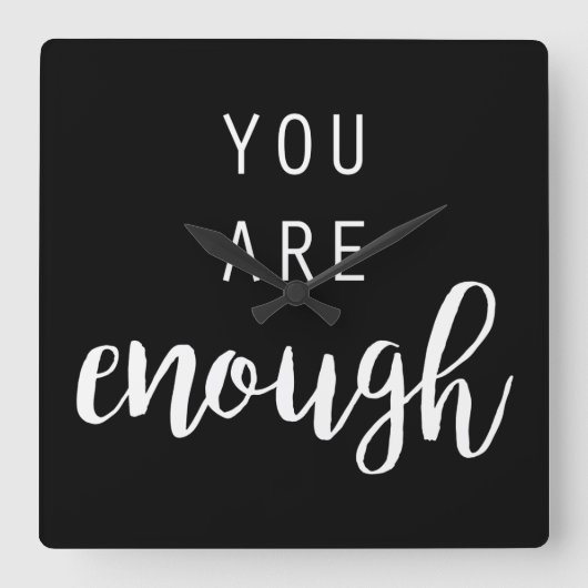 Quotable III Vierkante Klok (Voorkant)