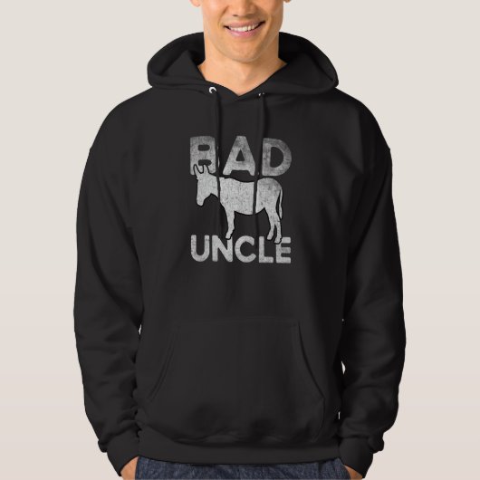 Quote Bad uncle Distressed Donkey Pun Hoodie (Voorkant)