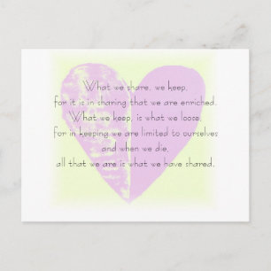 Quote Briefkaart - Wat we delen