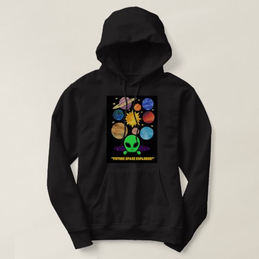 QUOTE BUITEN DE RUIMTE HOODIE (Design voorkant)