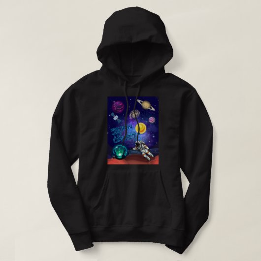 QUOTE BUITEN DE RUIMTE HOODIE (Design voorkant)