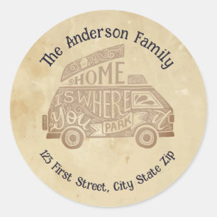 Quote Camper Van Camping Life Ronde Sticker
