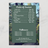 Quote Foto Pine Tree Forest Achtergrond Begrafenis Programma (Achterkant)