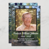 Quote Foto Pine Tree Forest Achtergrond Begrafenis Programma (Voorkant / Achterkant)