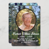 Quote Foto Pine Tree Forest Background Memorial Programma (Voorkant / Achterkant)