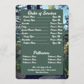 Quote Foto Pine Tree Forest Background Memorial Programma (Achterkant)