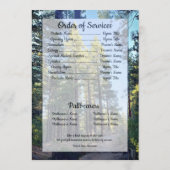 Quote Foto Transparante Pine Tree Forest begrafeni Programma (Achterkant)