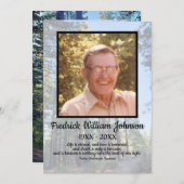 Quote Foto Transparante Pine Tree Forest begrafeni Programma (Voorkant / Achterkant)